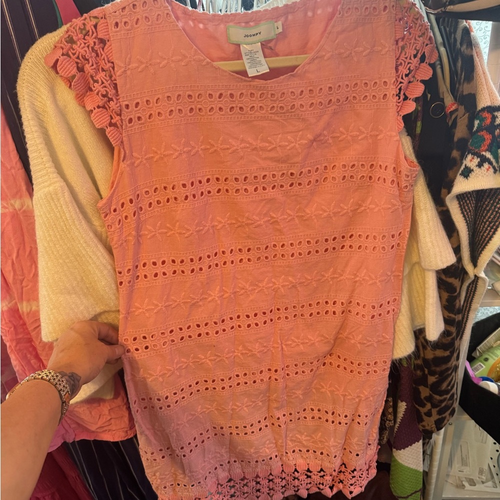 J. Crew Pink Lace Asymmetrical Dress